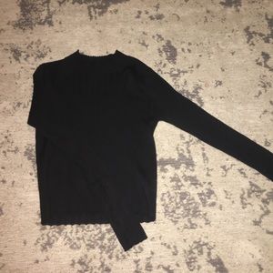 Long sleeve ribbed black turtle neck